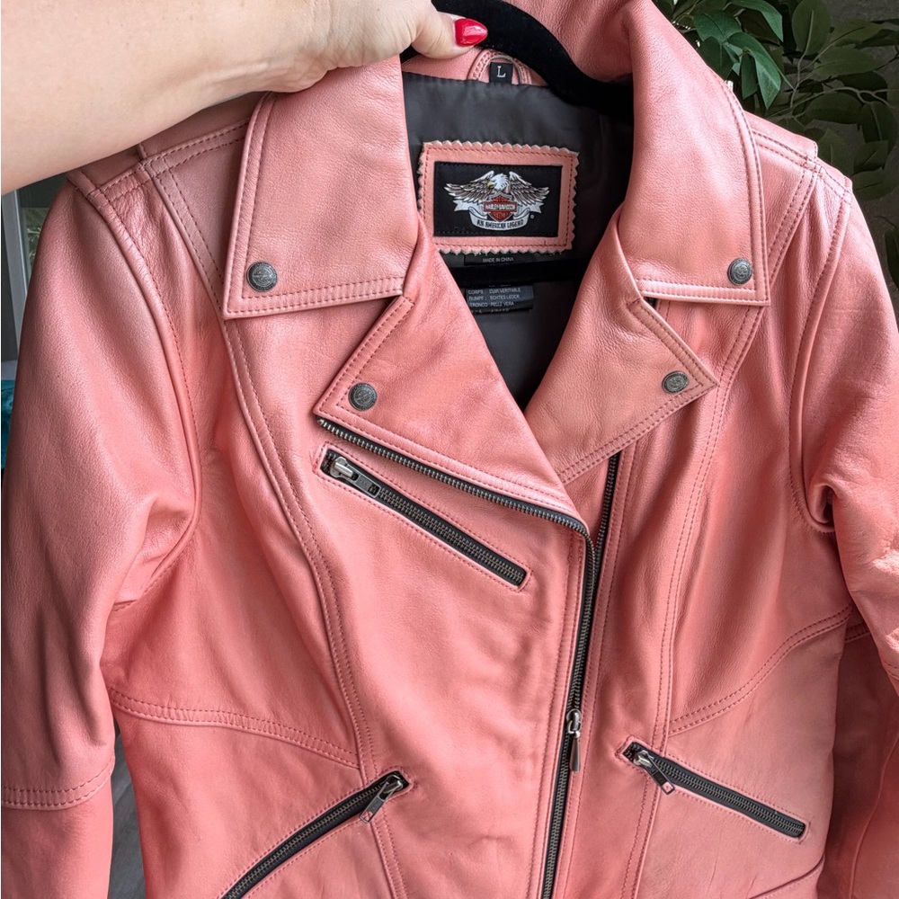 Harley-Davidson Pink Leather Moto Jacket